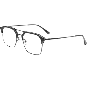 
Myopia glasses men's trendy fashion can match half frame black frame color change gray anti-blue radiation flat glasses frame women