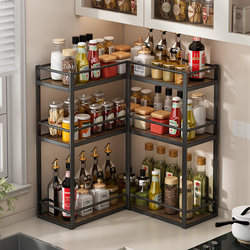 Kitchen Multifunctional Storage Rack Countertop Spice Organizer Corner 90-Degree Multi-Layer New Model Organizing Rack Spice Rack