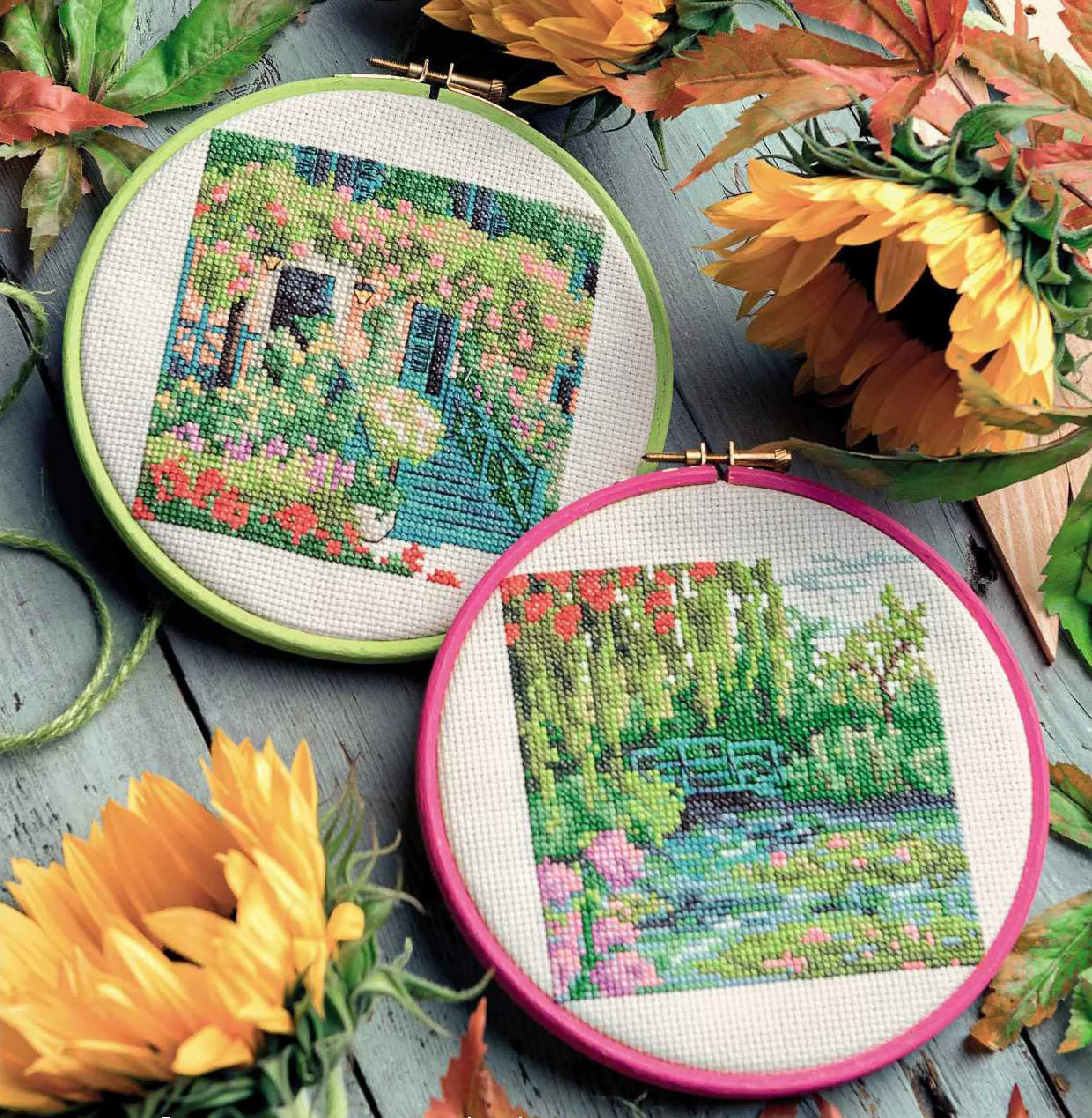 橘子爱绣]杂志十字绣DMC线欧式客厅风景2010111 莫奈的花园2幅