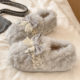 Cotton slippers for women, winter indoor home, warm, non-slip, thick-soled, cute bow bag, plush postpartum cotton shoes