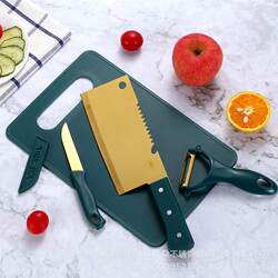 Cutting Board and Knife Set, Chopping Board, Student Dormitory, Household, Mold-Resistant Plastic, Vegetable Cutting, Food Preparation, Chopping Board, Kitchen Knife, Peeler