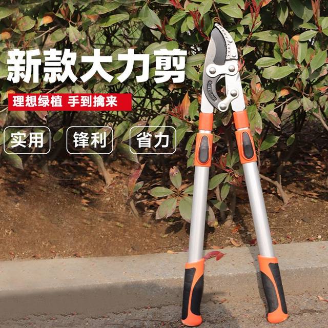 Smooth branches and shears fruit tree branches and pruning shears telescopic strength saving force and force cutting high branches and shears gardening and gardening large scissors