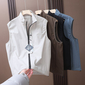 
Daily single outdoor windproof and waterproof spring and summer men and women couple sports and casual standing collar functional vest vest jacket