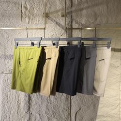 Outdoor pants quick-drying elastic breathable cool and comfortable summer men's casual sports elastic waist shorts three-quarter pants