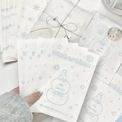 Original Winter Series Snowflake and Snowman Style Large-Capacity Small Paper Bag Christmas Gift Cute Packaging Bag