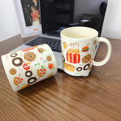 Cute Graffiti-Style Ceramic Mug, Large Capacity Couple's Coffee Cup, High Aesthetic Value, Gift for Best Friends
