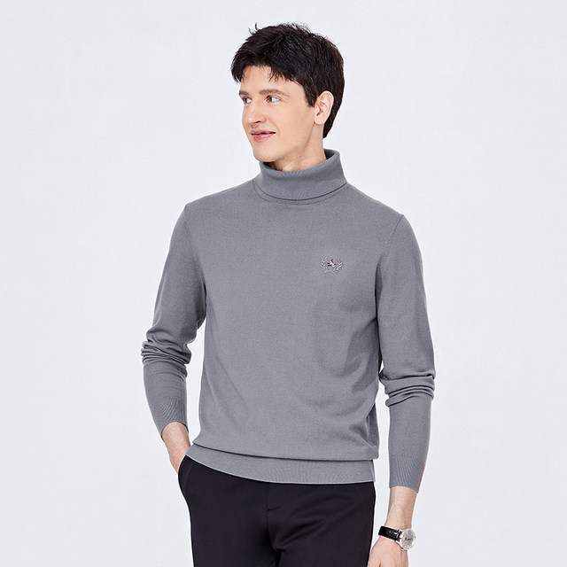 [Cashmere] Navigare Italian small sailing gray turtleneck sweater men's ...