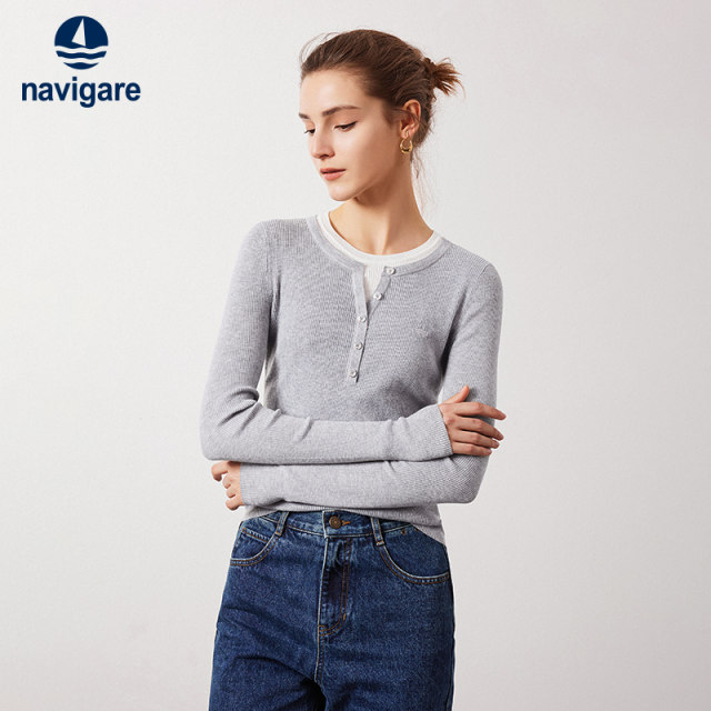 [Wool] Navigare Italian Sailing Gray Botter Gray Sweater New Casual Casual Casual Capsule Cover
