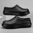 Giày đầu bếp đế dày chống trơn trượt chống nước chống dầu công việc bếp núc giày đế mềm size lớn màu đen 4546 