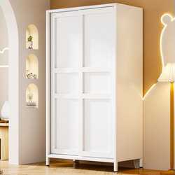 Sliding Door Wardrobe Steel Coat Rack Dust-Proof Storage Cabinet Home Bedroom Clothes Rack Easy Assembly Children's Wardrobe