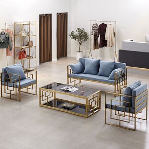 Nordic light luxury iron art sofa coffee table group new Chinese minimalist modern living room office reception negotiation chair