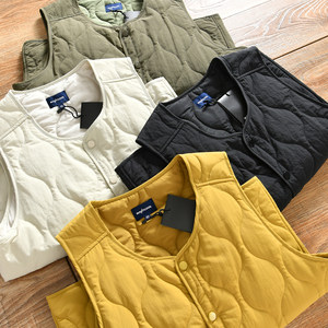 
[Japanese style ~ gourd quilting + water repellent] Lightweight and versatile quilted vest and warm vest for men and women in autumn and winter