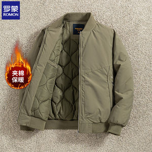 
Romon quilted thickened autumn and winter baseball collar cotton coat warm cotton coat men's zipper pocket bomber jacket