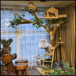 Cat Climbing Frame, Large Cat Nest, One-Piece Self-Pleasure, Wear-Resistant and Non-Shedding Cat Tree, Funny Cat to Relieve Boredom, Solid Wood Cat Scratching Post, Cat Scratching Board
