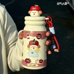 Apple Puppy Thermos Cup 316 Stainless Steel 2025 New Model Student Large Capacity Water Bottle with Straw and Handle