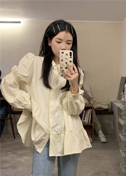 
Early Spring 2025 new doll neck temperament shirt