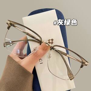 
48018 green glasses 54 large frame square frame green eyebrow frame glasses frame men and women retro