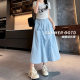 Lace-up bow skirt for women in summer new style design A-line mid-length skirt casual loose big umbrella skirt