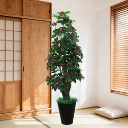 Bionic Fortune Fruit Tree Potted Plant, Artificial Green Plant for Living Room, Indoor Fake Tree, Large Orange Tree, Plastic Flower Landscaping