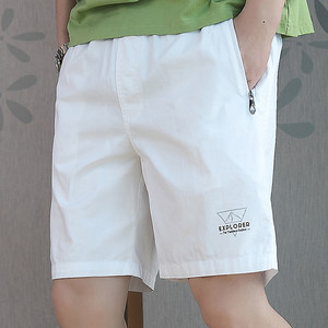 
2025 summer new white cotton shorts for men's thin loose shorts trendy beach five-point pants