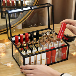 High-End Lipstick Storage Box, Special Dust-Proof Shelf, Glass Lipstick Rack, Box for Lip Glaze, Lipstick Box Storage Rack