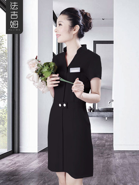 Dorn beautician work clothes female high-end beauty salon slim dress ...