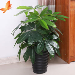 Artificial Tree, Simulated Money Tree Potted Plant, Indoor Living Room Floor-Standing Decorative Tree, Large Green Plant, Plastic Flower, Artificial Plant Ornament