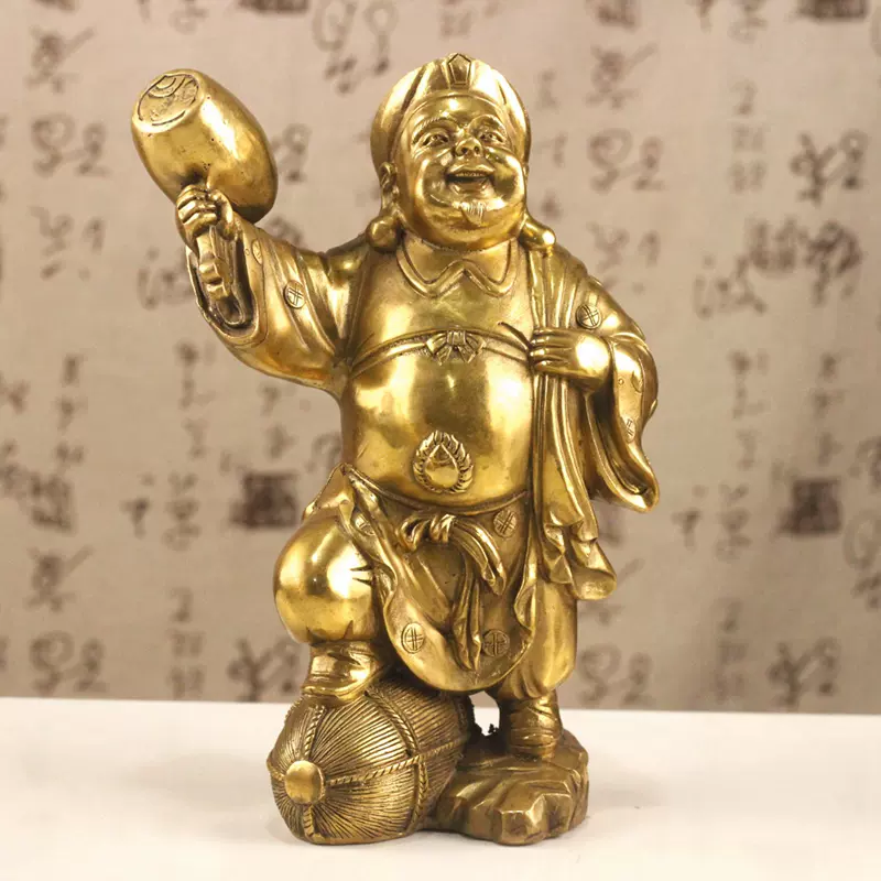 铜大黑天财神摆件日本财神爷摆设钱袋家居供奉佛像装饰工艺品-Taobao