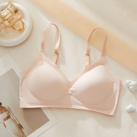
Seamless comfortable underwear for women, thin, large breasts, small, no steel ring, secondary breasts, anti-sagging, girly push-up bra
