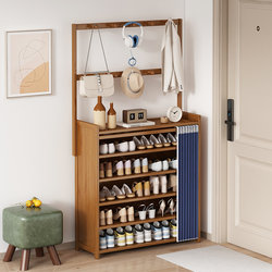 2026 New Model Coat and Shoe Rack Integrated for Home Use, Multi-Layer Dustproof Shoe Cabinet for Small Apartments, Floor-Standing Clothes Rack for Entryway