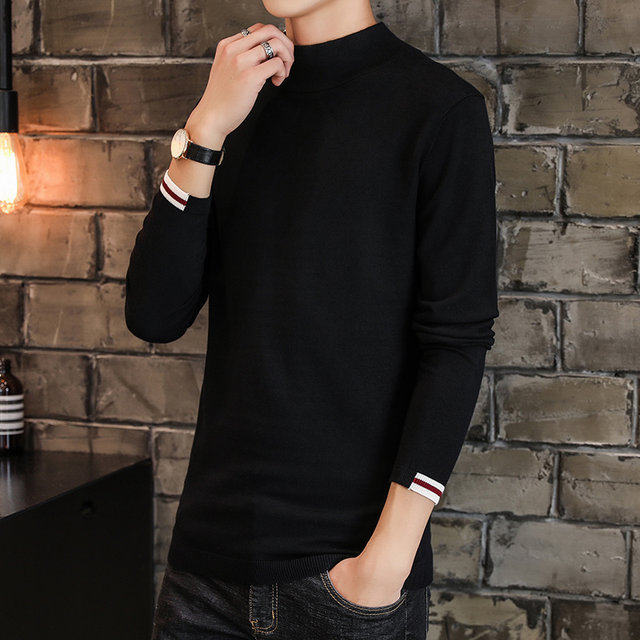 Autumn and winter men's half turtleneck sweater Korean style youth ...