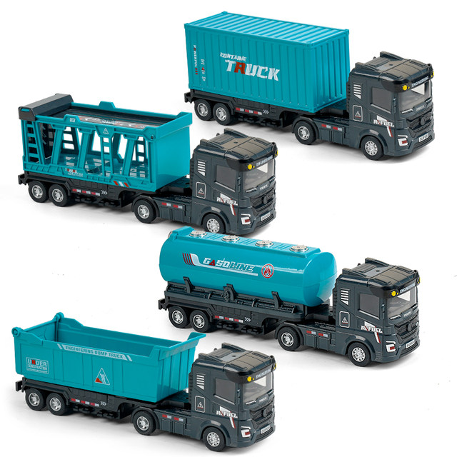 Children's large flatbed transport truck toy semi-trailer construction ...