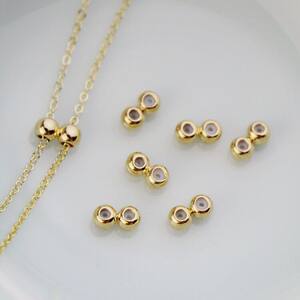 
Double-row conjoined color-preserving gold-plated homemade bracelet with gold-wrapped 14K finishing silicone necklace positioning diy buckle handmade beads