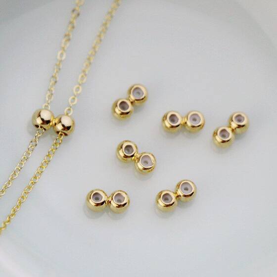
Double-row conjoined color-preserving gold-plated homemade bracelet with gold-wrapped 14K finishing silicone necklace positioning diy buckle handmade beads