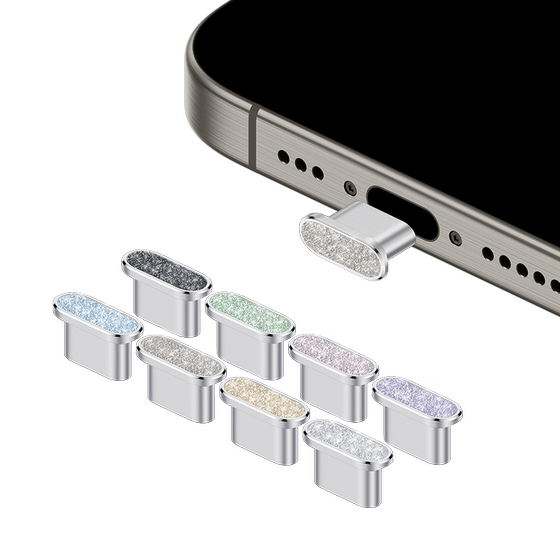 
[Domination] Apple 16ProMax Diamond Glitter Dustproof Plug iPhone17Pro Power Plug Light Luxury iPad Tablet Phone Charging Port Protection Plug AirPodsPro3 Internet celebrity female model