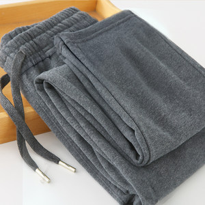 
Dark gray sweatpants for men without velvet 2026 spring and autumn heavyweight loose straight Japanese style drawstring casual sports trousers for men