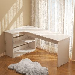 Corner Computer Desk Student Home Desk Study Table Bookshelf Integrated L-Shaped Wall-Mounted Desktop Corner Office Desk