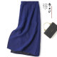 Rare limited blue cracked fragrant cloud sash skirt retro literary elastic waist straight slit one-step skirt for women
