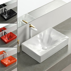 High-End Creative Countertop Washbasin Single Basin Hotel Apartment Ceramic Washbasin Rectangular Art Basin Wash Basin