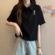 Lapel polo shirt short-sleeved T-shirt for women summer Korean style loose large size women's clothing slimming fat mm versatile student tops