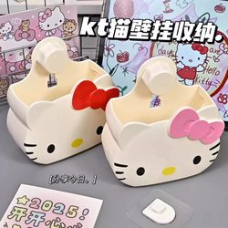 Cute Kt Bathroom Toothbrush and Toothpaste Holder, No-Drill Cartoon Anime Wall-Mounted Drainable Storage Box