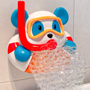 Spit bubble panda newborn baby bath toy, crab blow bubble children, baby boy, girl, children, children