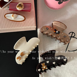Unique and Beautiful Bow-Knot Bear Hair Clip for Women with Thin Hair, Medium-Sized Shark Clip for Half-Up Hairstyles