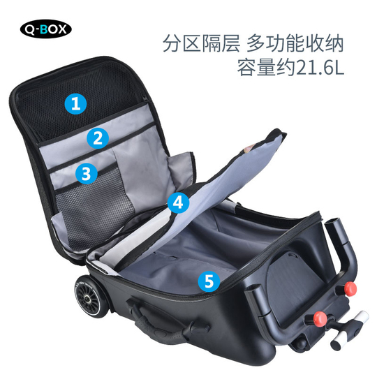 Qbox Ride-On Suitcase for Kids - Trolley Case, Boarding Box