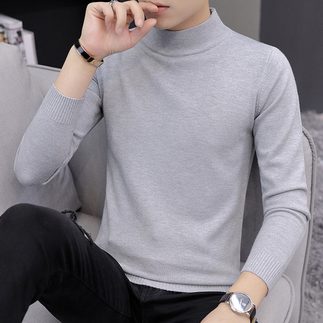 Men's Autumn And Winter Half Turtleneck Sweater Style