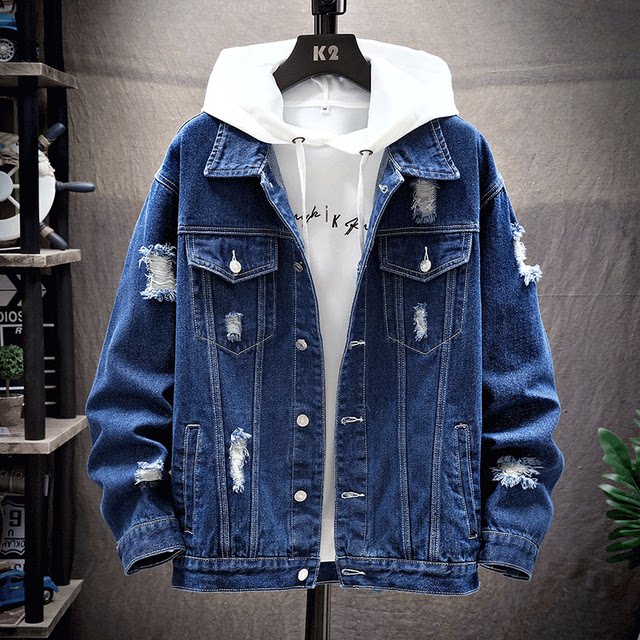 Men's Spring and Autumn Denim Jackets 2024 New Korean Style Trendy ...