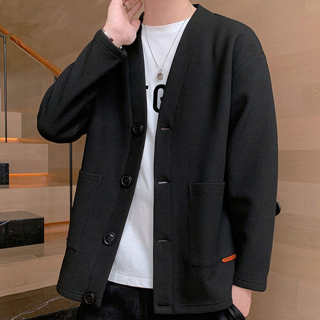 Waffle jacket men's spring and autumn 2024 new trendy brand single ...