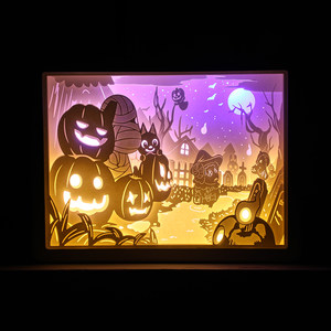 
Game Animal Crossing peripheral paper carving lamp USB battery dual-purpose decoration bedroom atmosphere LED night light gift