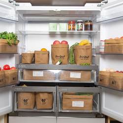 Washable Kraft Paper Storage Bag Kitchen Refrigerator Vegetable Storage Basket Eco-Friendly Food Bag Thickened Kraft Paper Flower Pot