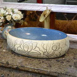 European-Style Ceramic Small Washbasin Bathroom Art Basin Countertop Basin Oval Retro American Washbasin Balcony